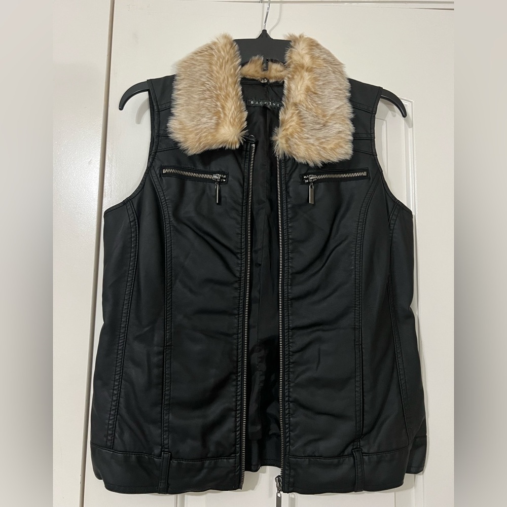 Black Vest with Fur Lined Color
